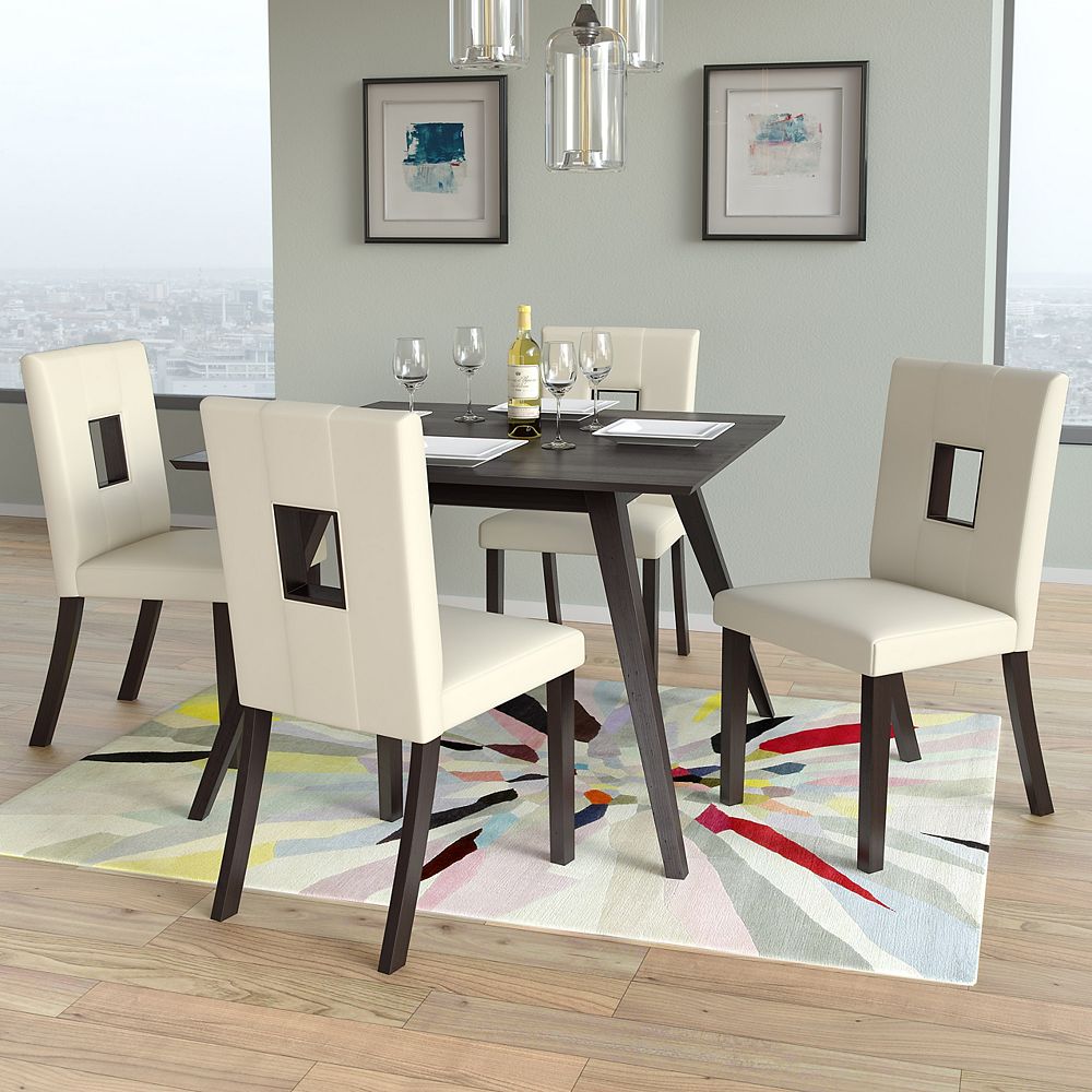 Corliving Bistro White Leatherette Dining Chairs, (Set of 2) The Home Depot Canada