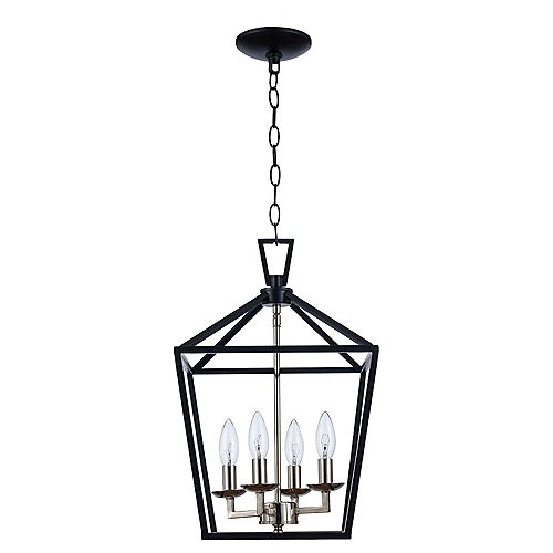 Lacey 4-Light Polished Chrome and Black Pendant