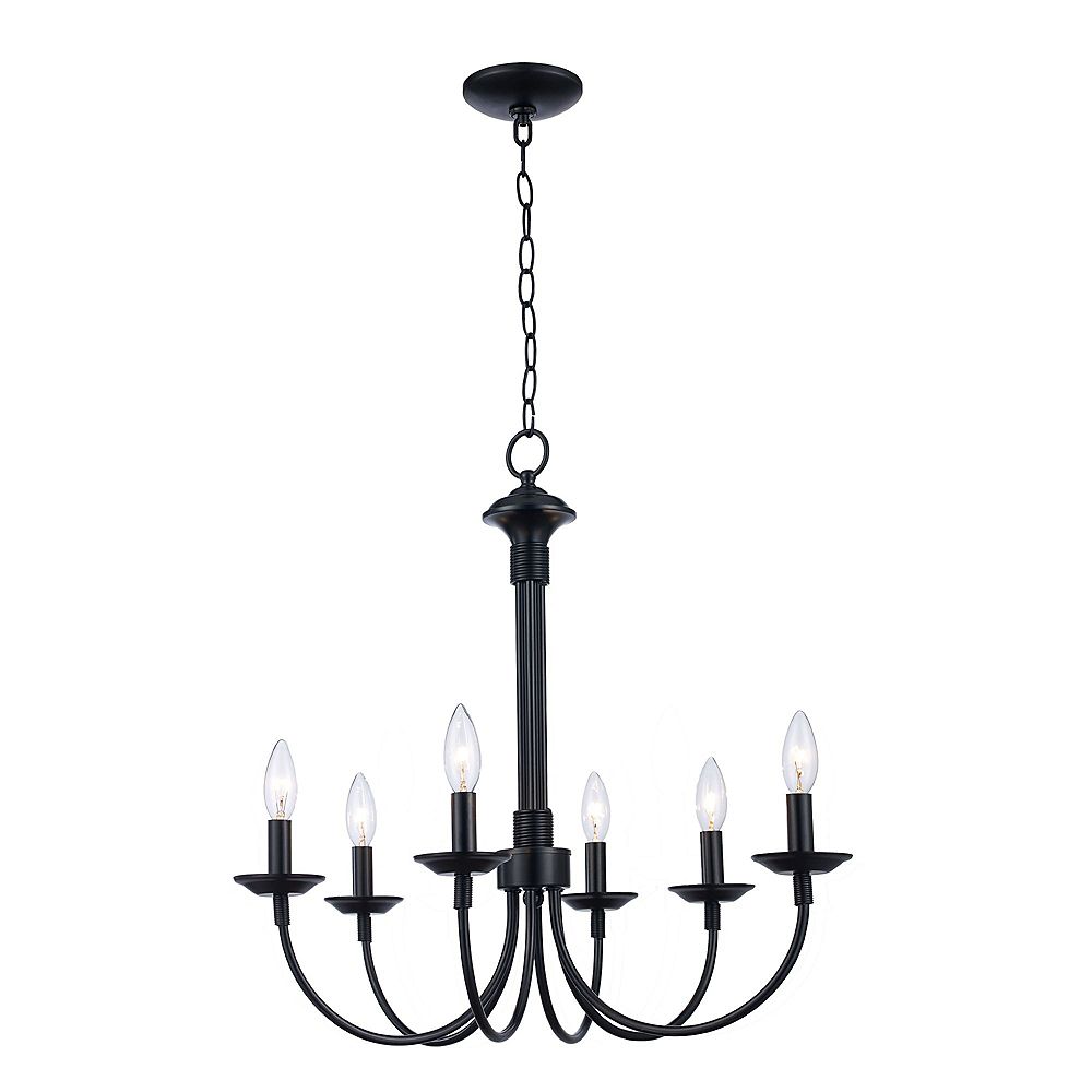 Bel Air Lighting Candle 6 Light Black Chandelier The Home Depot Canada Bel Air Lighting Candle 6 Light Black, How To Install A Chandelier Home Depot