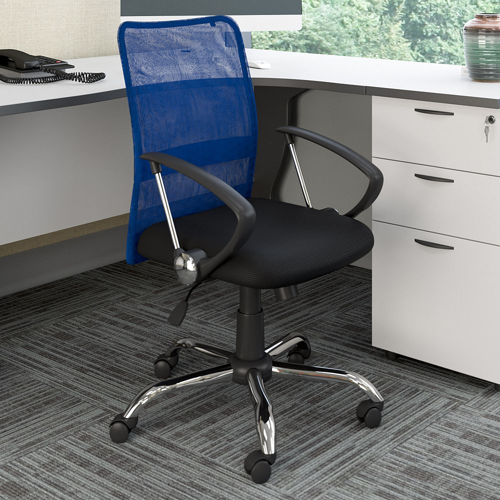 Corliving Workspace Office Chair with Contoured Blue Mesh