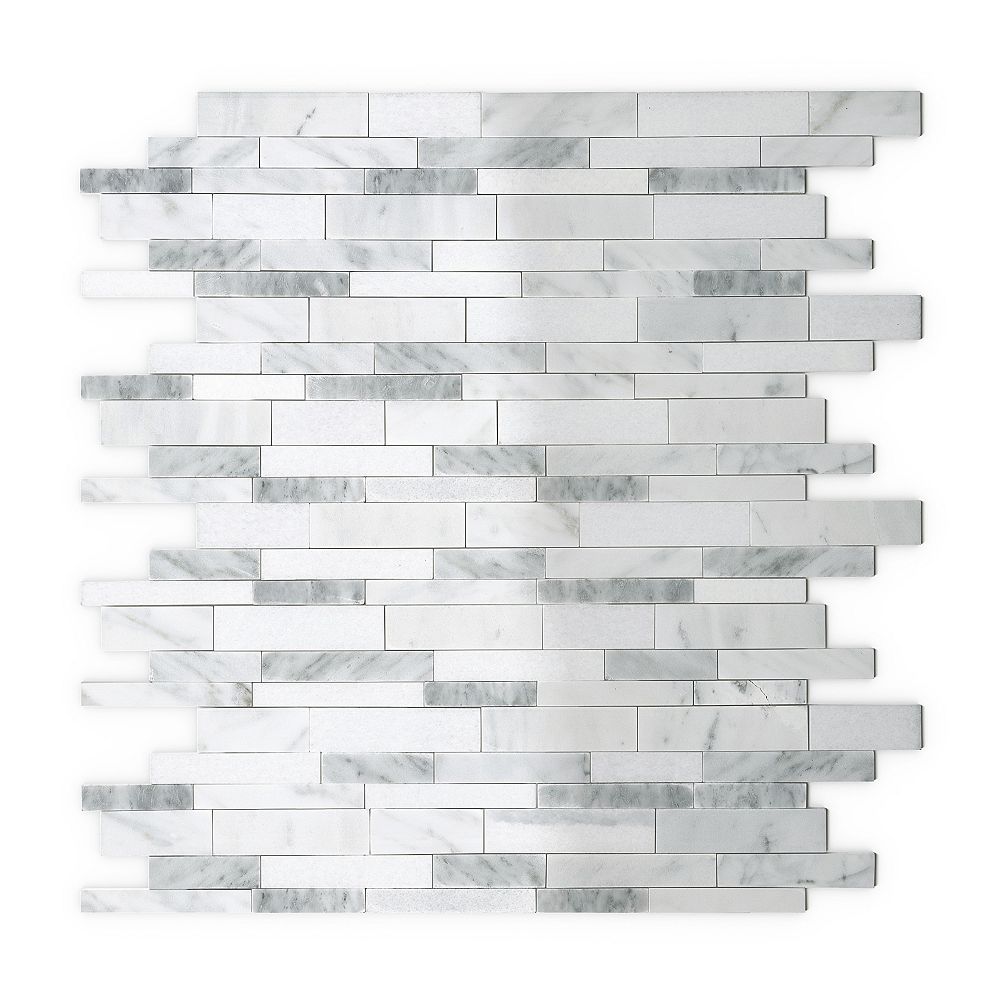 Speedtiles Gray Agate 1165 Inch X 1134 Inch Marble Self Adhesive Wall Mosaic Tile The Home Depot Canada