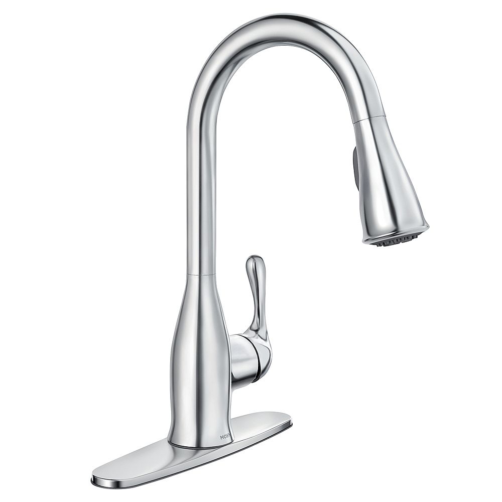 Moen Kaden Single Handle Pull Down Sprayer Kitchen Faucet With Reflex And Power Clean In C The Home Depot Canada