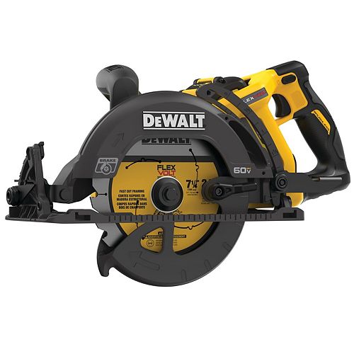 DEWALT 60V MAX FLEXVOLT Lithium-Ion Cordless Brushless 7-1/4-inch Wormdrive Style Circular Saw Kit with 9Ah Battery, Charger and Bag