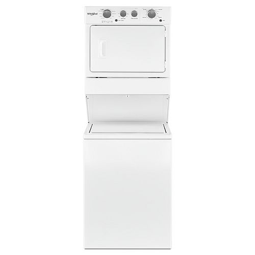 Stacked 4.0 cu. ft. Washer and 5.9 cu. ft. Electric Dryer in White