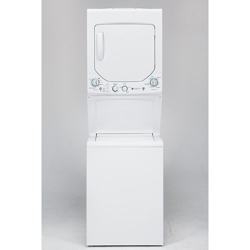 Unitized Apartment Size 24-inch Stacked Washer and Dryer Laundry Centre in White