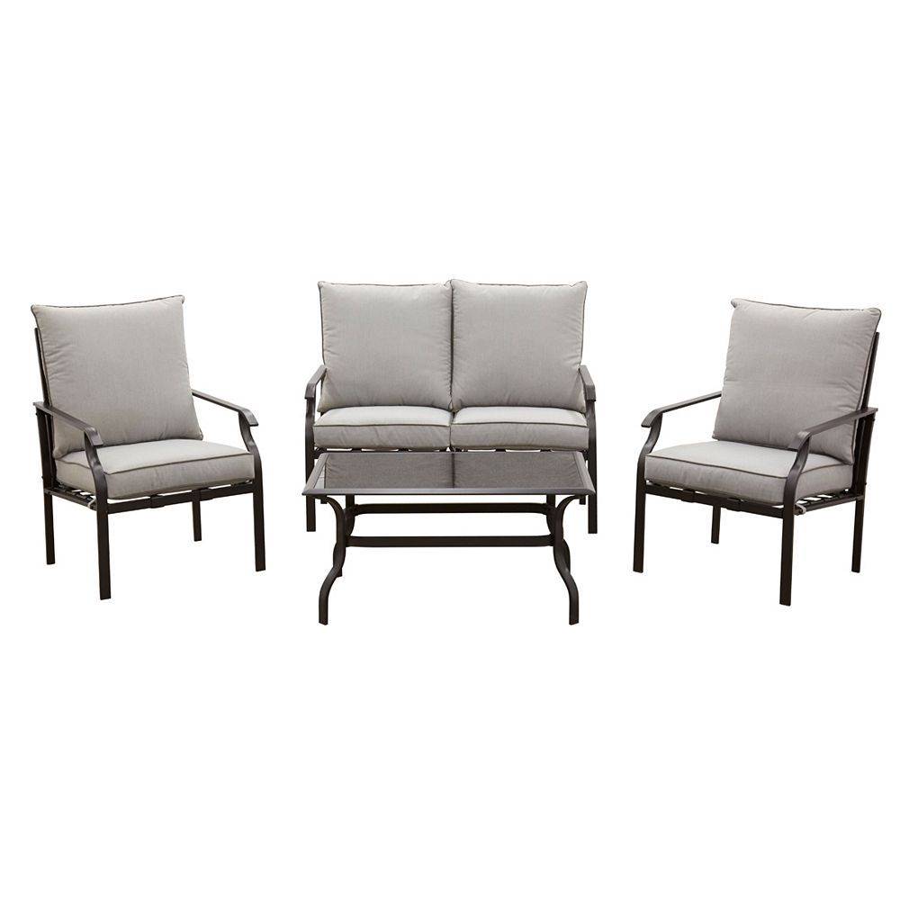SUNSET PATIO Ashbury 4-Piece Patio Conversation Set | The Home Depot Canada