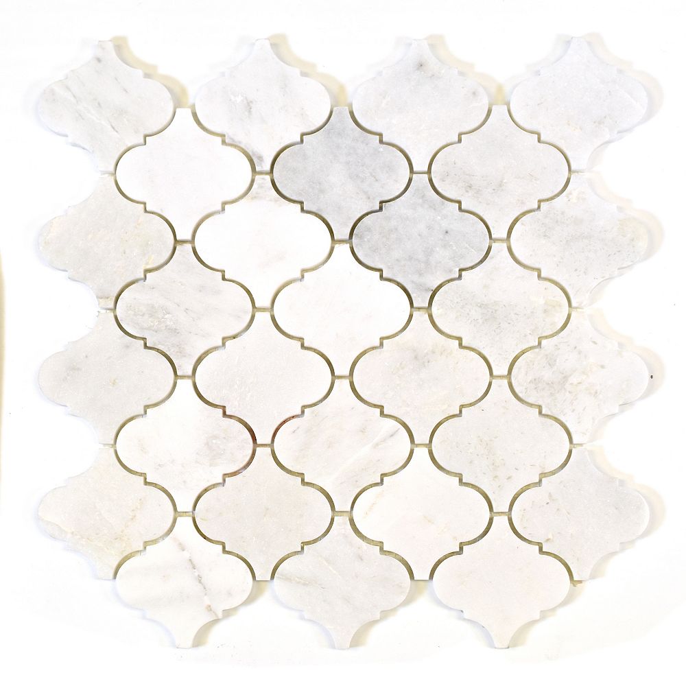 large white arabesque tile