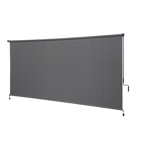 Outdoor Crank Roller Shade with 95% UV Protection (10 ft. x6 ft.) Pewter