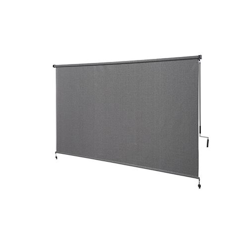 Outdoor Crank Roller Shade with 95% UV Protection, (8 ft. x6 ft.) Pewter