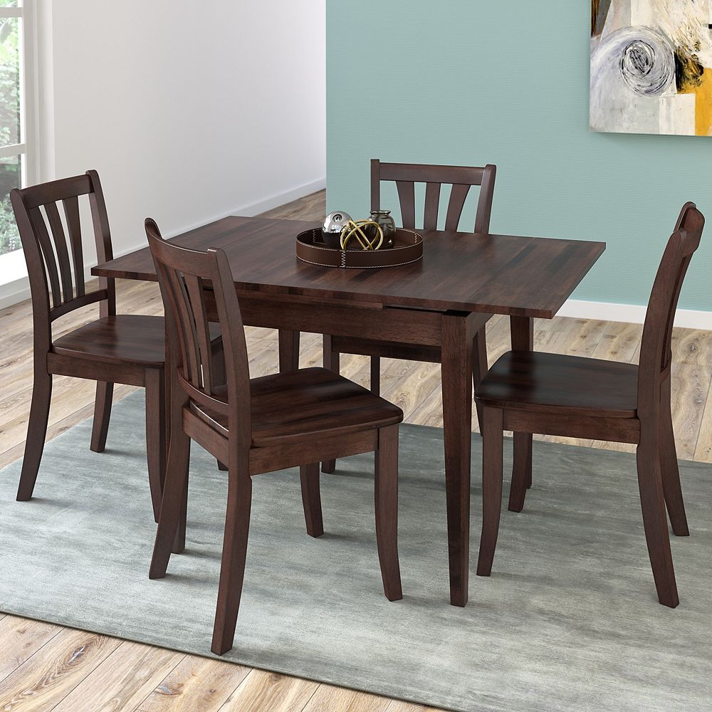 Corliving Dillon 5 Piece Extendable, Solid Wood Dining Room Tables Canada