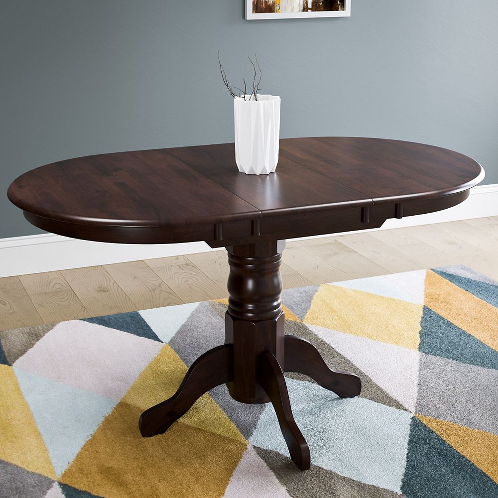 Corliving Table Ovale Extensible Dillon Avec Rallonge Papillon 12 Po Cappuccino Home Depot Canada