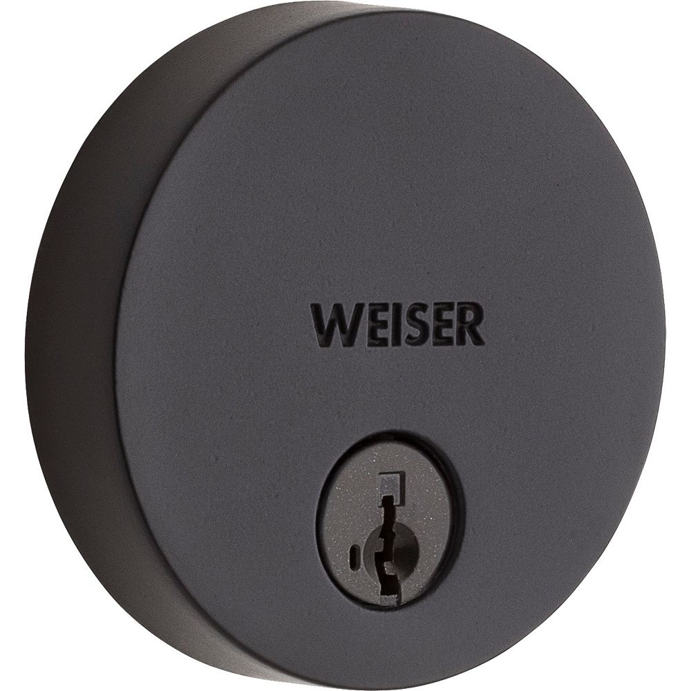 Weiser Low Profile Single Cylinder Round Deadbolt in Black The Home