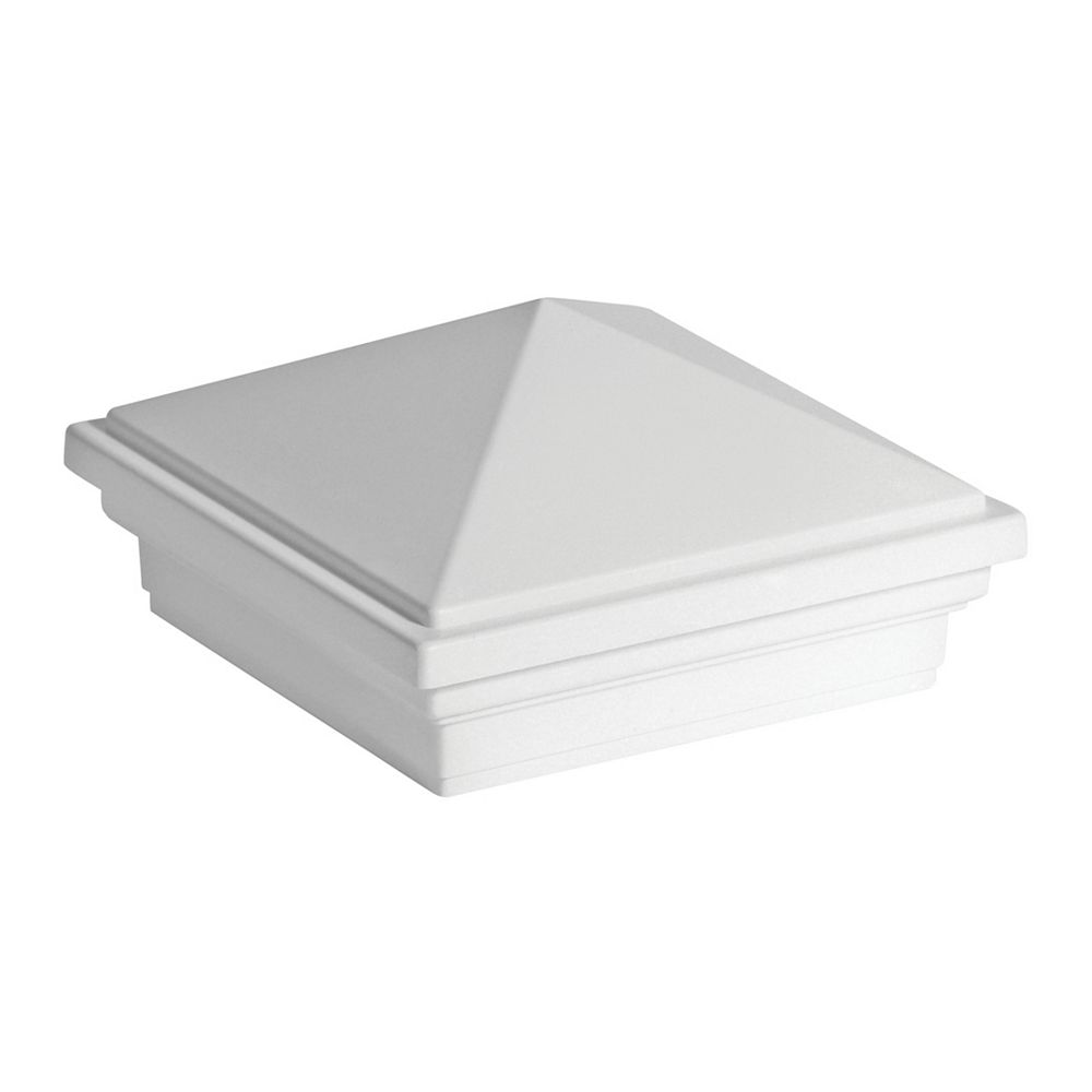 Trex 4 inch x 4 inch Post Sleeve Cap Pyramid White The Home Depot