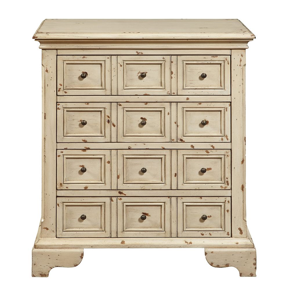 Pulaski White Distressed Drawer Chest The Home Depot Canada