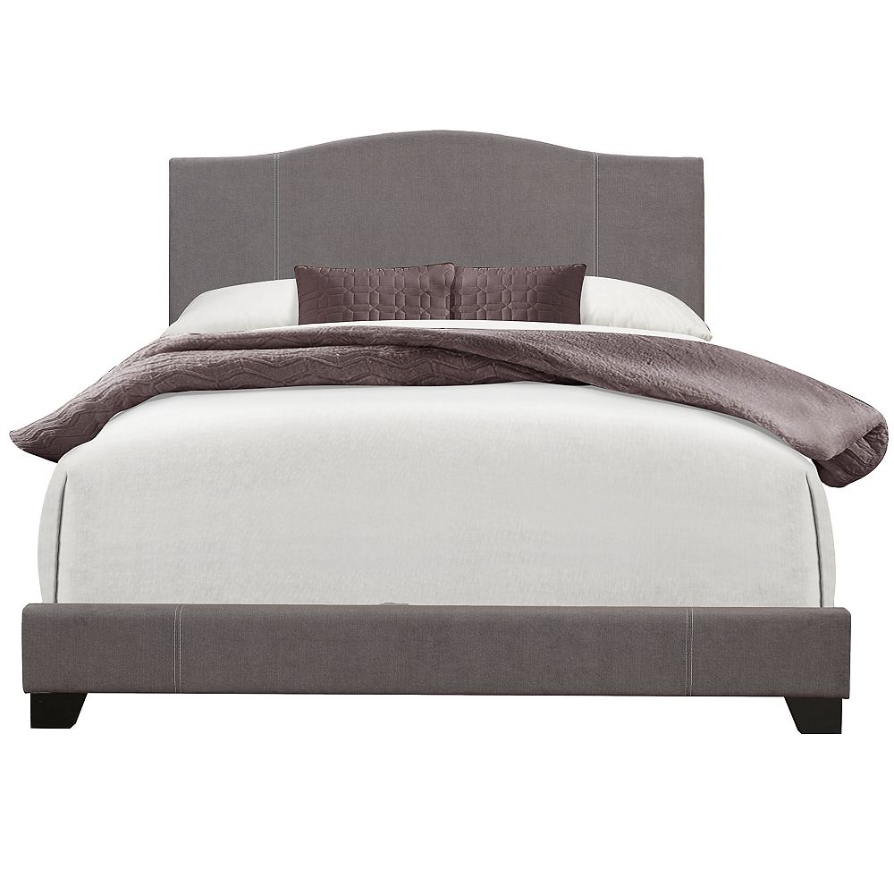 Pulaski King Size All In One Modified Camel Back Upholstered Bed Denim Cement The Home Depot Canada Modified Camel Back Upholstered Bed, Pulaski King Bed Frame