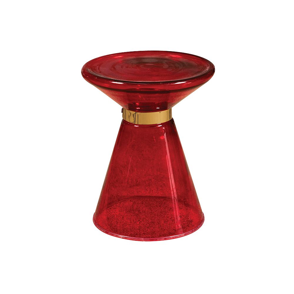 Pulaski Glass Side Table in Red The Home Depot Canada