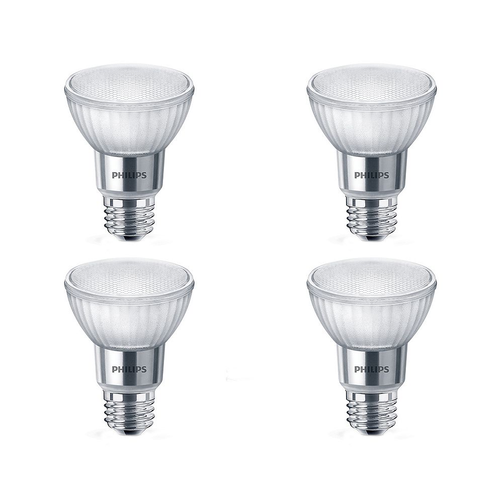 Philips 50W Equivalent Daylight Glass PAR20 LED Light Bulb (4-Pack