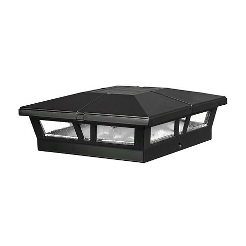 Cambridge 6 inch x 6 inch Outdoor Black LED Solar Post Cap