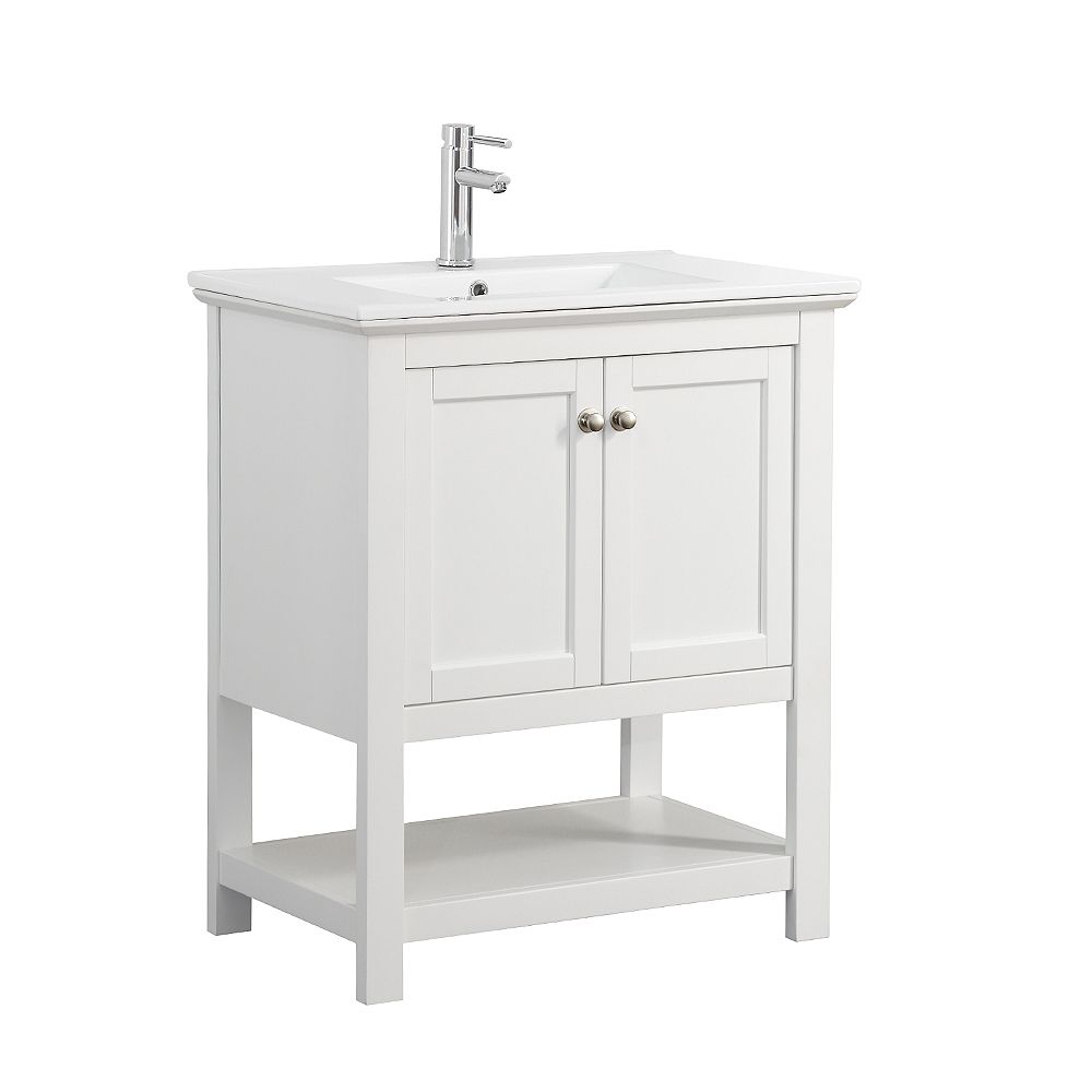 Fresca Bradford 30 In Bathroom Vanity In White With Ceramic Vanity Top In White The Home Depot Canada Fresca Bradford 30 In Bathroom Vanity In White With Ceramic Vanity Top In White The Home Depot Canada