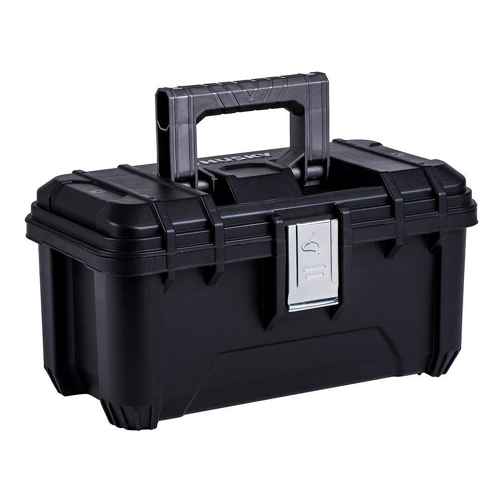 Husky 16inch Plastic Portable Tool Box with Metal Latches