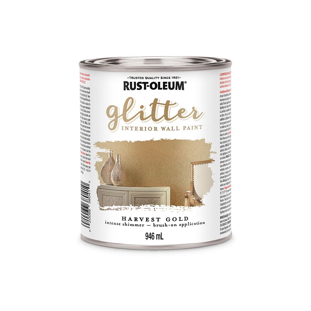 Glitter Interior Intense Shimmer Paint in Harvest Gold, 946 mL The