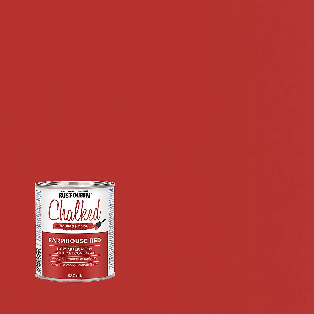 Rust Oleum Chalked Ultra Matte Paint In Farmhouse Red 887 Ml The Home Depot Canada