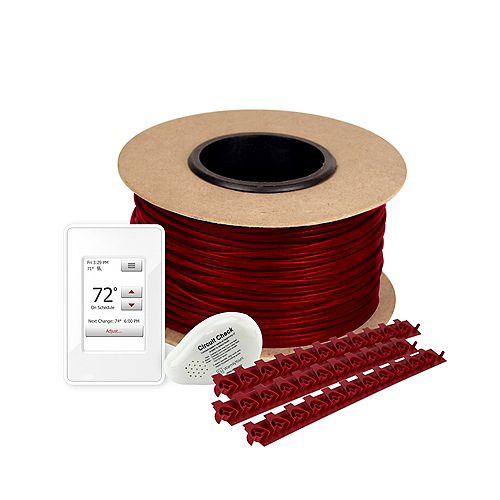 Cable Floor Heating Kit 40', 120 Volts, with nSpire Touch WiFi Thermostat (Covers 10 Sq. Ft)