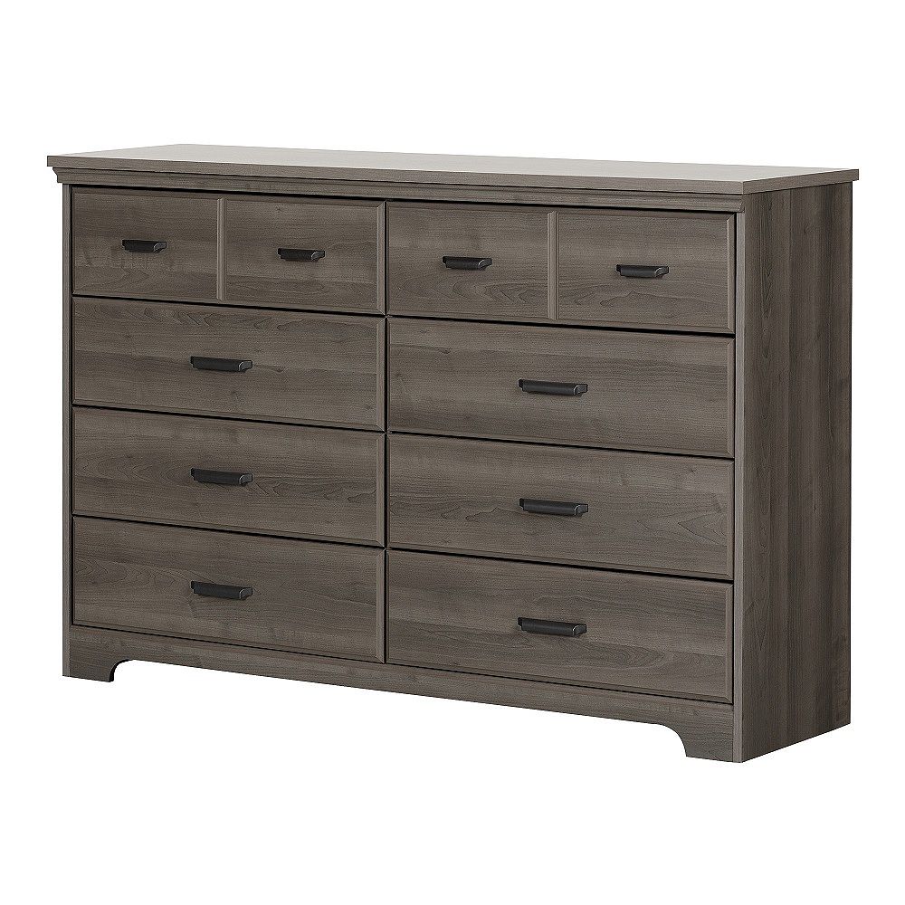 South Shore Versa 8Drawer Double Dresser in Grey Maple