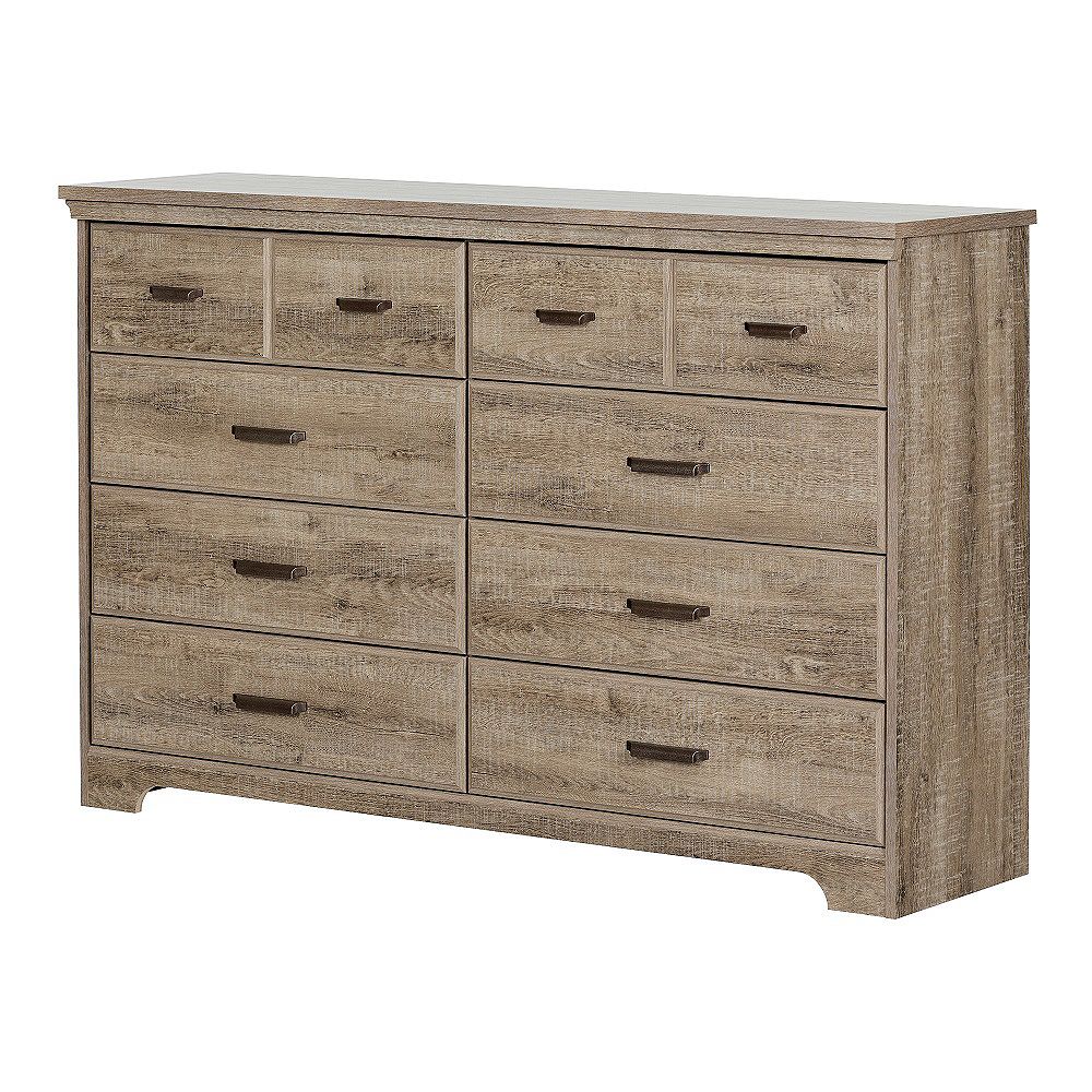 South Shore Versa 8Drawer Double Dresser in Weathered Oak The Home