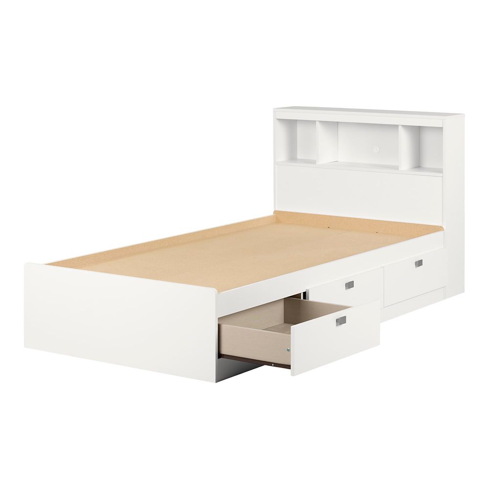 captains bed twin white