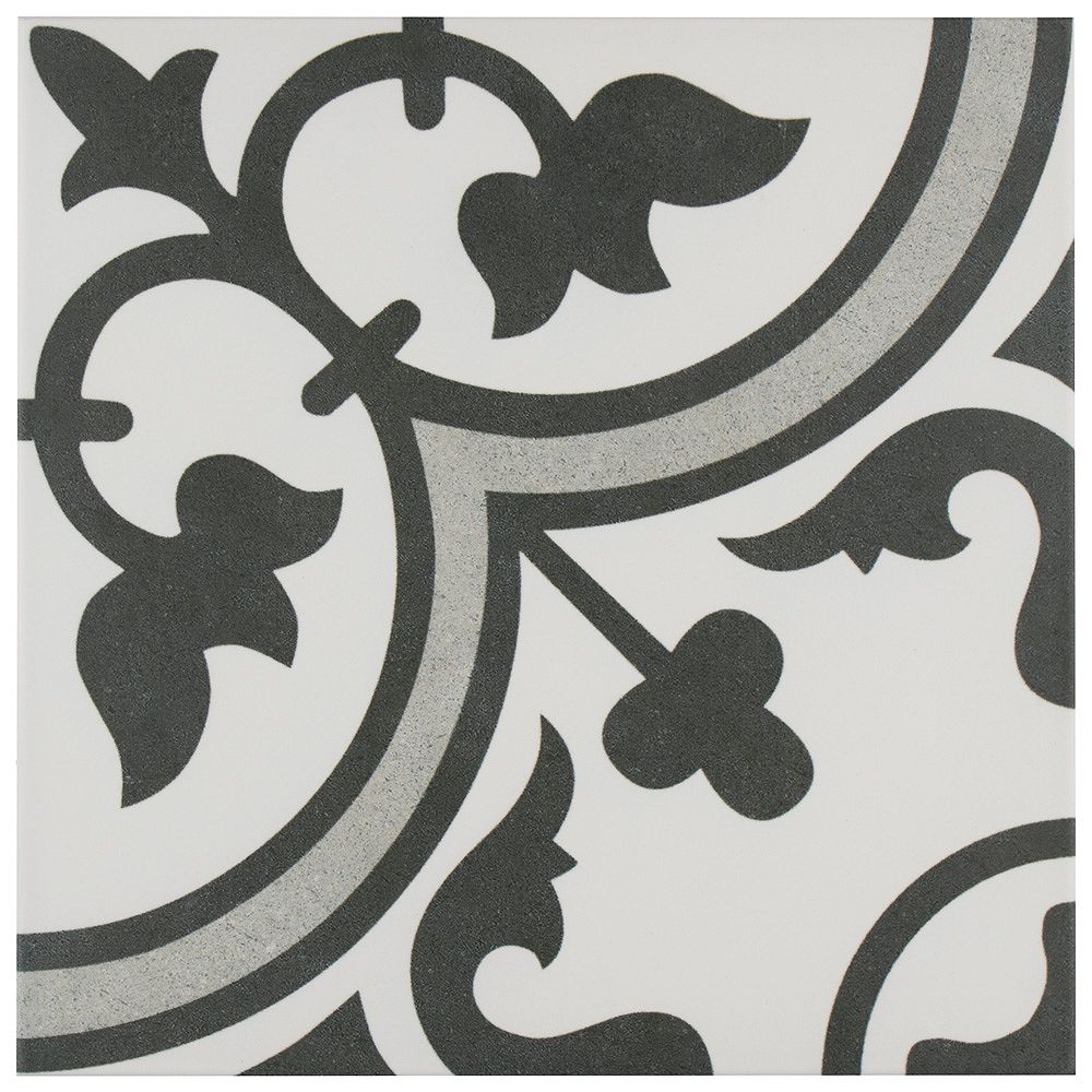 Merola Tile Arte Grey 9-3/4-inch x 9-3/4-inch Porcelain Floor and Wall