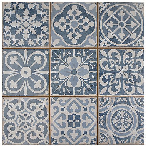 Faenza Azul 13-inch x 13-inch Ceramic Floor and Wall Tile (12.2 sq. ft. / case)