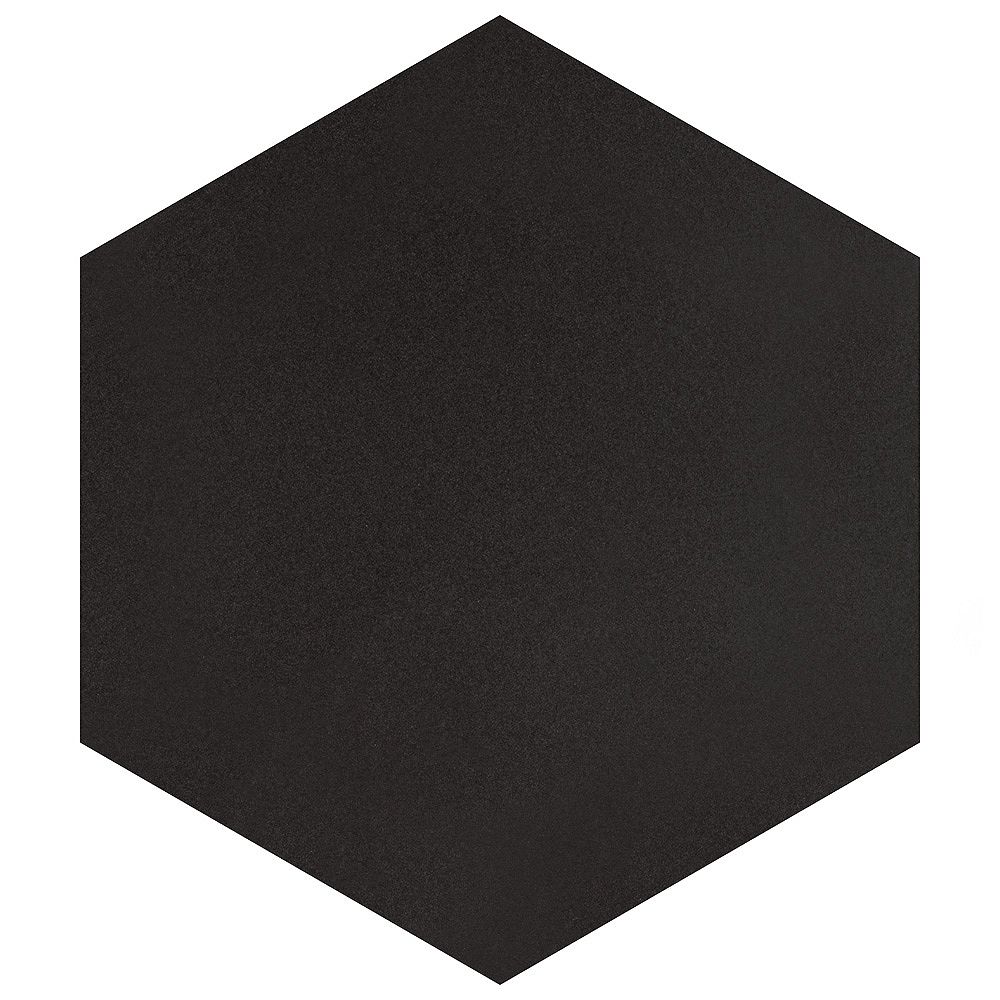 Merola Tile Textile Hex Black 8 5, 8 Inch Hexagon Floor Tile
