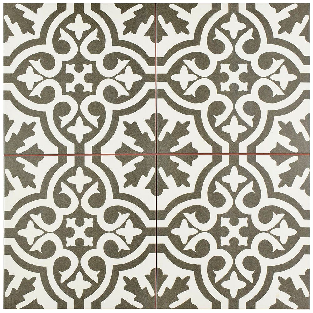 Merola Tile Berkeley Charcoal Brown 17, Charcoal Ceramic Floor Tiles