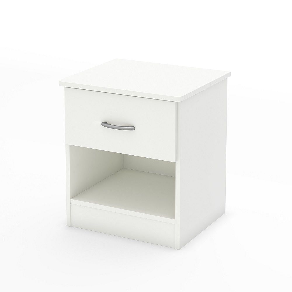 South Shore Libra 1 Drawer Nightstand Pure White The Home Depot Canada