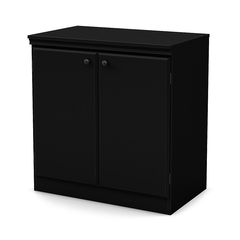 South Shore Morgan Small 2 Door Storage Cabinet Pure Black The Home Depot Canada