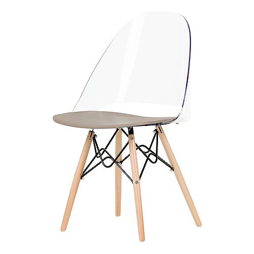 Annexe Clear and Gray Eiffel Style Office Chair