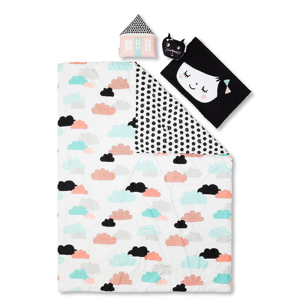 South Shore DreamIt Black and White Night Garden Twin Comforter Set