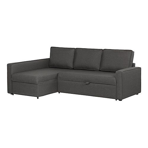 Sofa-Bed with Storage and Reversible Sleeper in Matte Charcoal