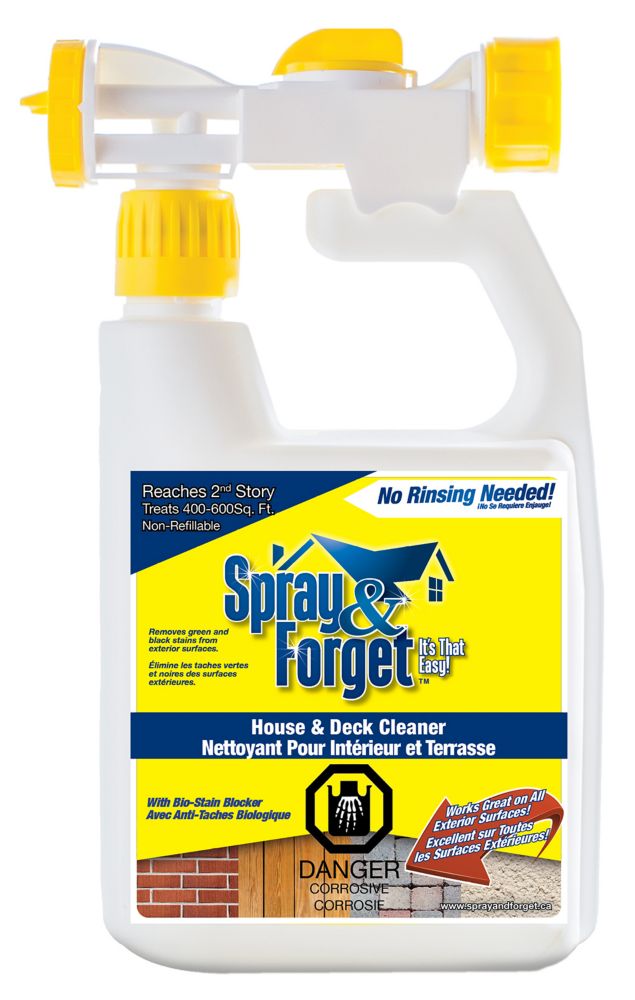 Spray & Forget House & Deck Cleaner, Outdoor Mold Remover, W/ Hose End ...