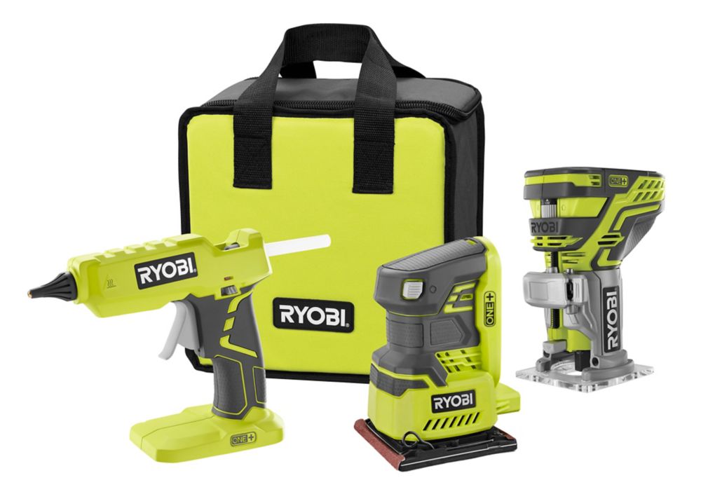 RYOBI 18V ONE+ Cordless Combo Kit (3-Tool) With Assorted ONE+ Tools ...