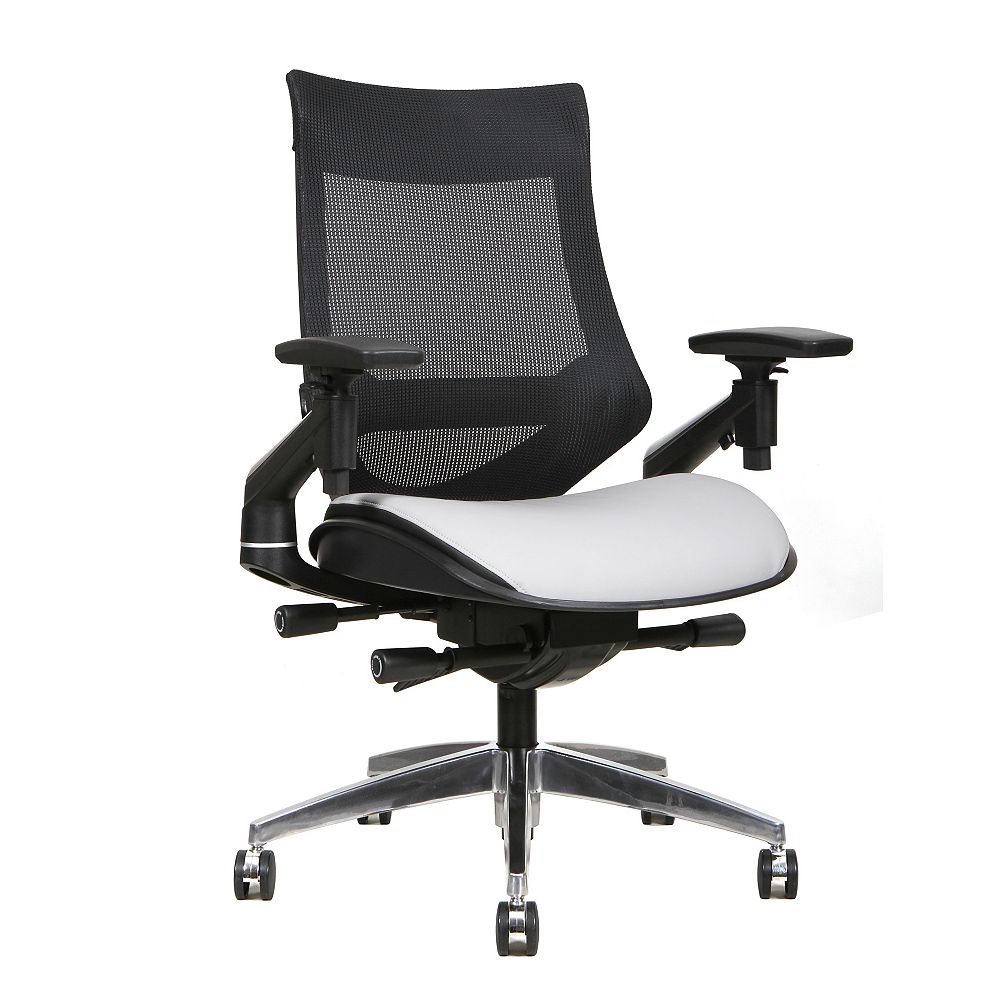 Tygerclaw Mesh Mid Back And Bonded Leather Seat Office Chair The Home Depot Canada