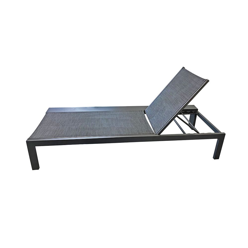 Patio Plus Cassara Aluminum Chaise Lounge With Sunbrella Spectrum Carbon Sling The Home Depot Canada Patio Plus Cassara Aluminum, Outdoor Patio Lounge Chairs Canada