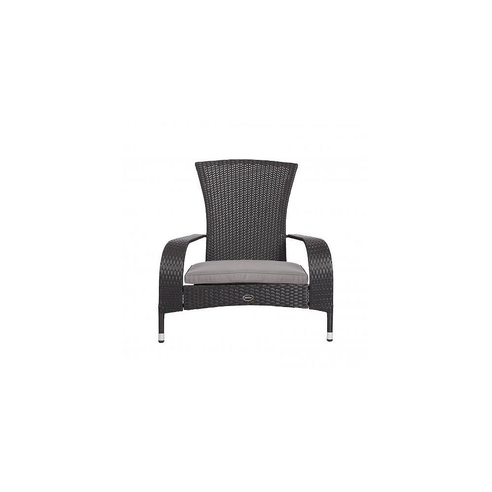 Patioflare Muskoka Chair, Caramel Brown Wicker & Beige Cushions | The