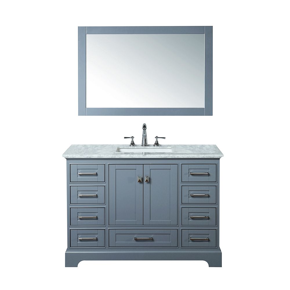 Stufurhome Newport Grey 48 inch Single Sink Bathroom