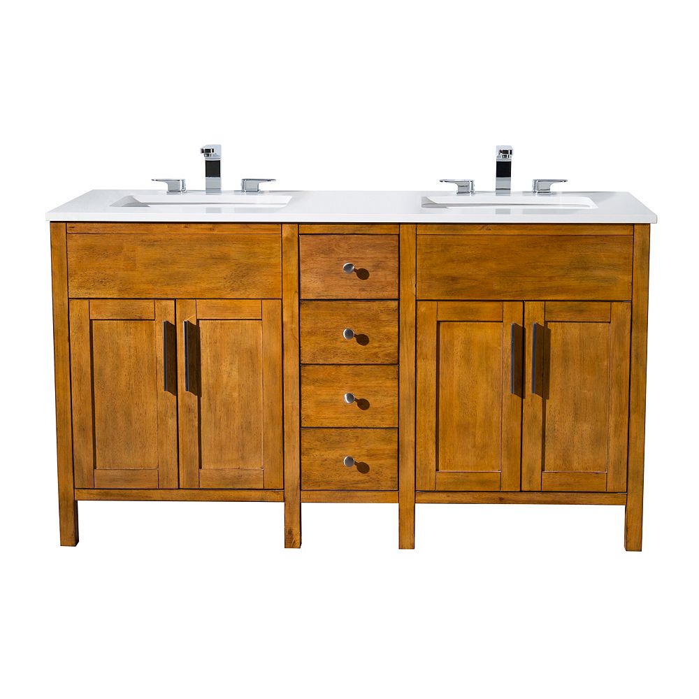 Stufurhome Evangeline 59 Inch Double Sink Bathroom Vanity The Stufurhome Evangeline 59 Inch Double Sink Bathroom Vanity The