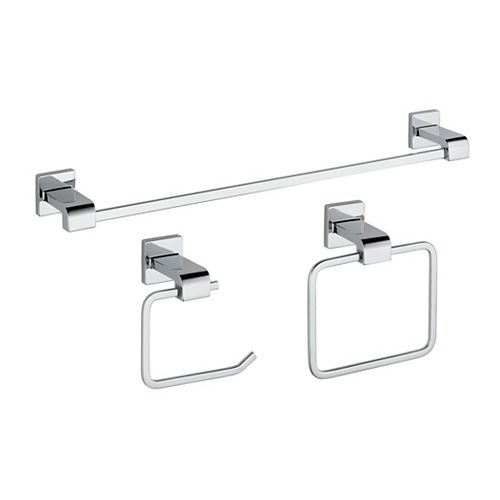 Delta Ara 3 Piece Bath Hardware Kit, Chrome