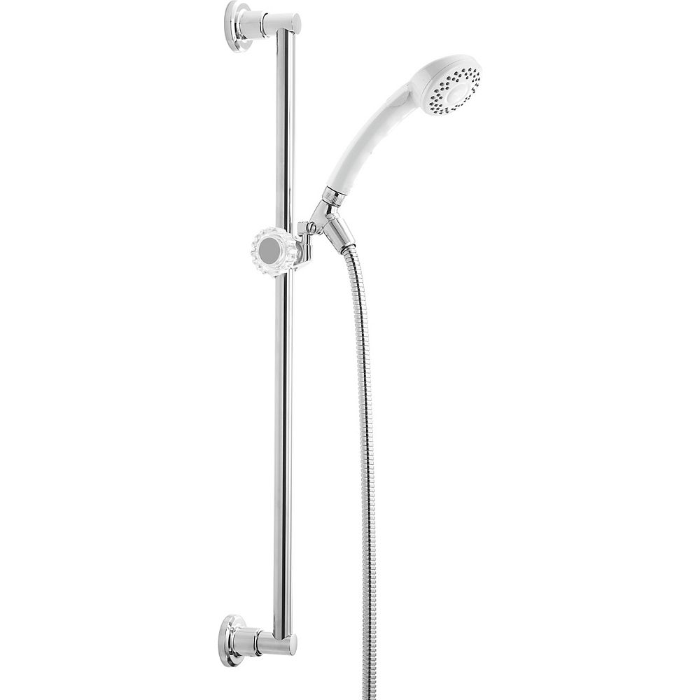 Delta Slide Bar Hand Shower, Chrome/White The Home Depot Canada