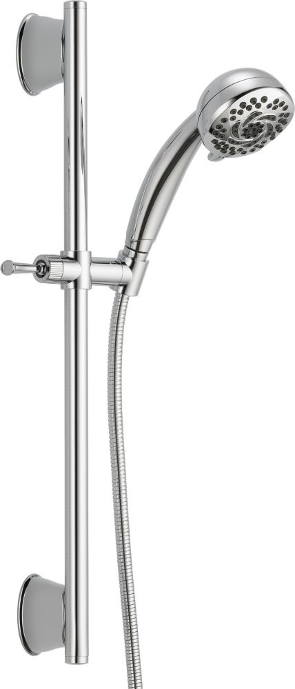 Glacier Bay 6-Spray Wall Bar Raincan Showerhead w/ 6-Spray Handshower Chrome 
