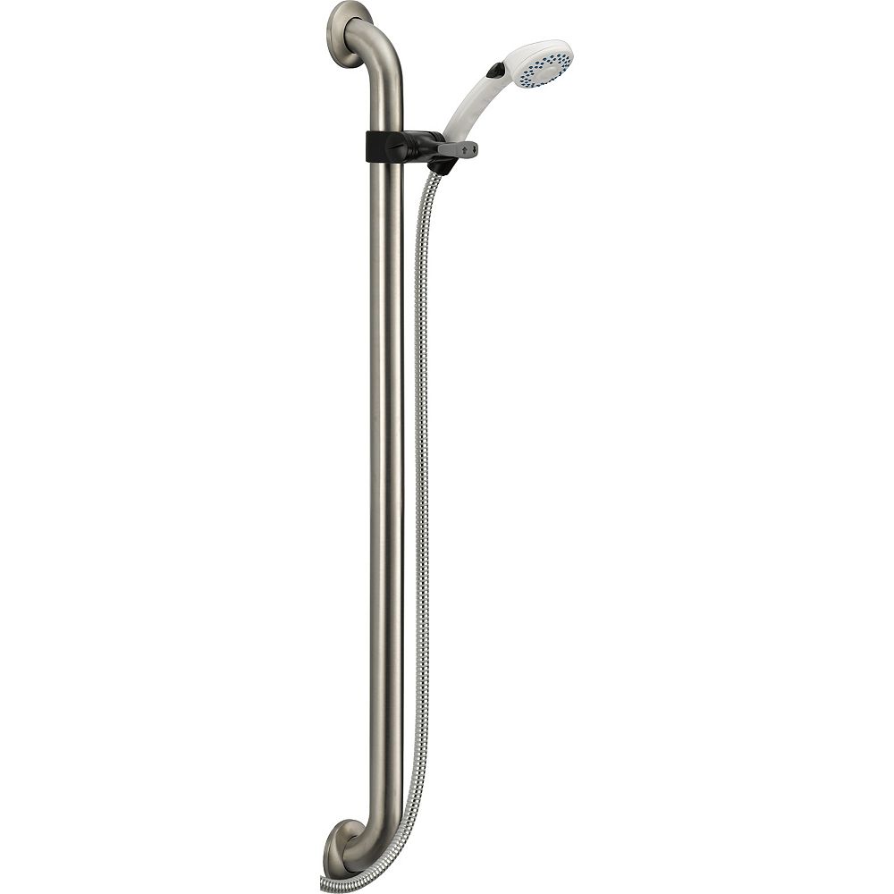 Delta Adjustable Grab Bar Hand Shower, Stainless Steel The Home Depot Canada